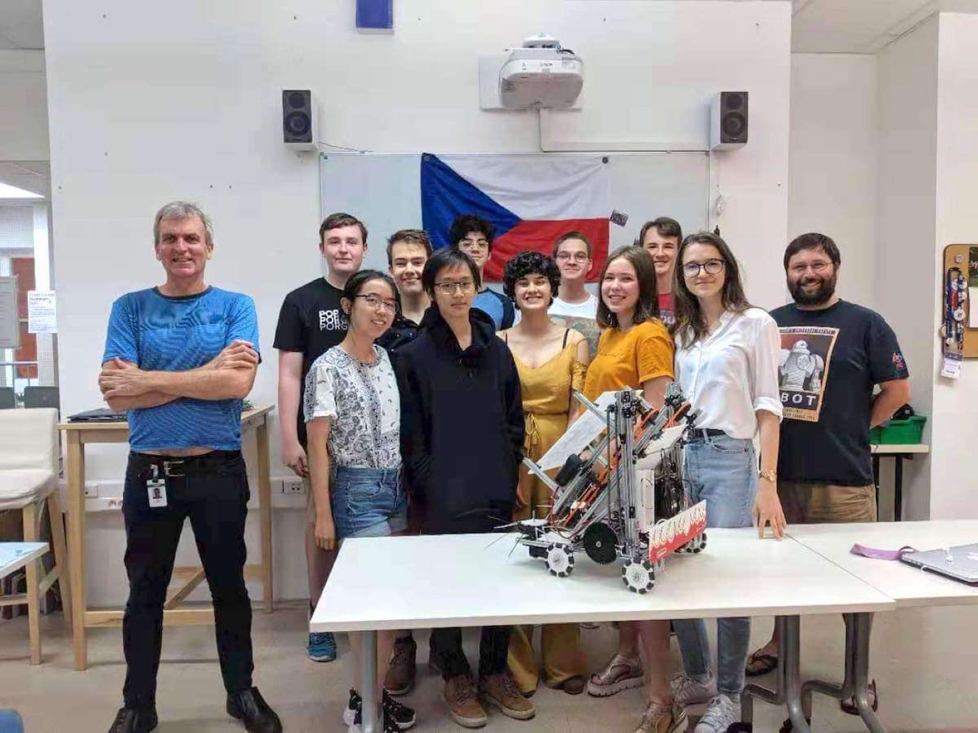 Team Czech Republic 2019 with their robot, before FGC Dubai