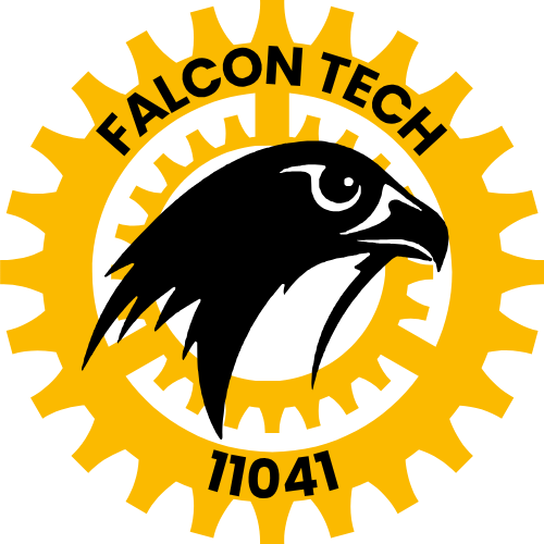 FalconTech 11041 logo: a falcon head inside a yellow gear